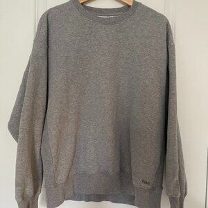 GREY TNA COZY FLEECE BOYFRIEND FIT